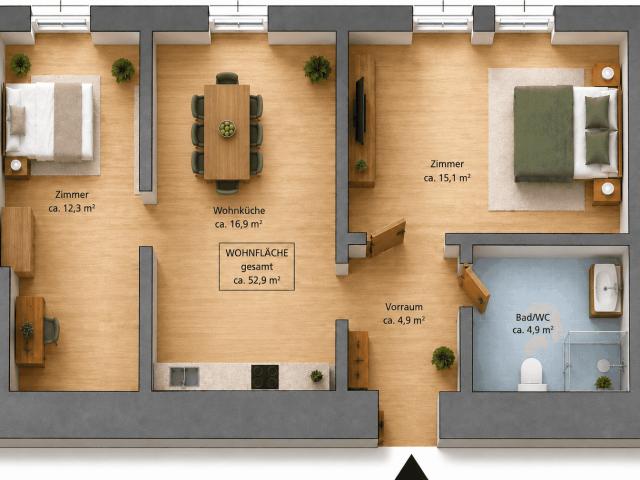 Raumwunder: Startup oder Anlegerwohnung mit 3 Zimmern