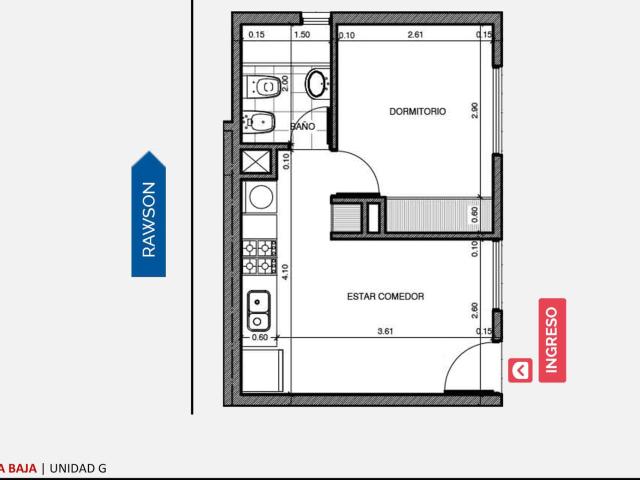 Rawson 200 Departamento de un dormitorio en alquiler Rosario, Refinerías