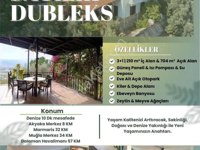 Rd'den Muğla Ula Ataköy'de Denize 10 Dk 3+1 Dubleks Fırsat Villa