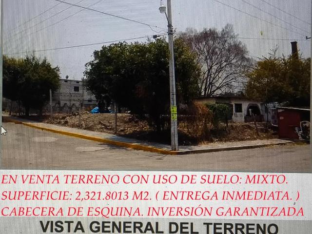 REMATO TERRENO CABECERA DE ESQUINA 2,322 M2. USO DE SUELO MIXTO, ENTRADA A UN DESARROLLO HABITA