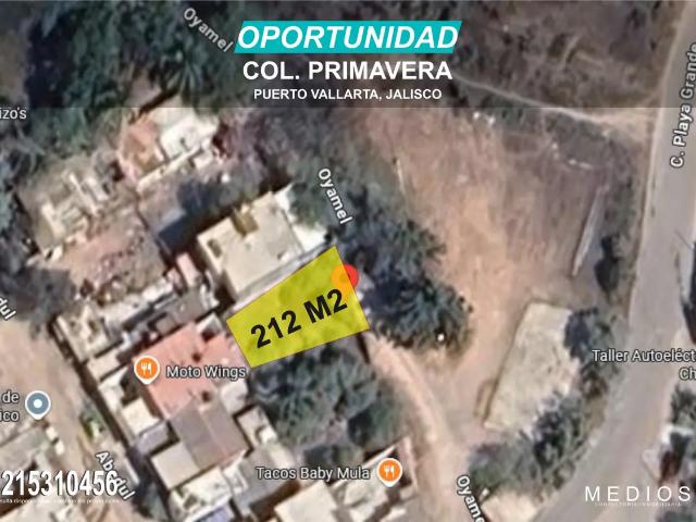 REMATE DE TERRENO EN COL PRIMAVERA, PUERTO VALLARTA, JAL, PRECIO NEGOCIABLE