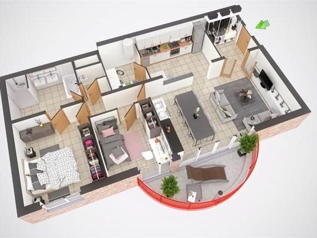 Remouchamps appartement 2 ch avec terrasse au 2eme étage