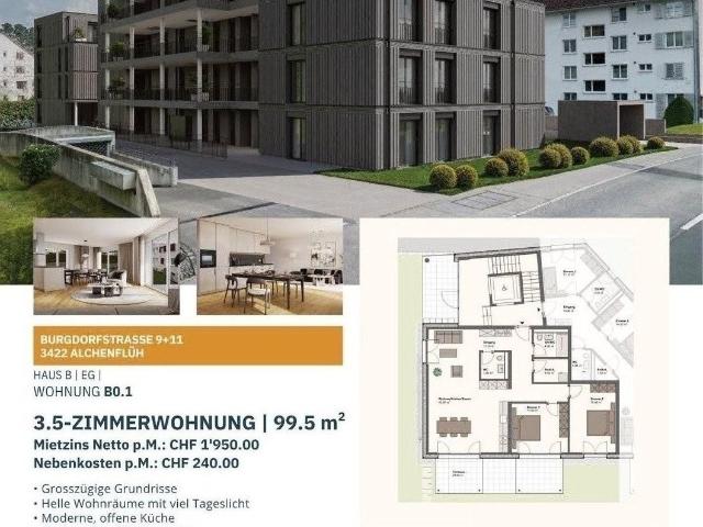Rent a 3 ½ rooms apartment in Alchenflüh Flatfox