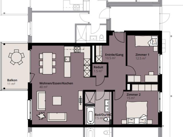 Rent a 3 ½ rooms apartment in Herzogenbuchsee Flatfox