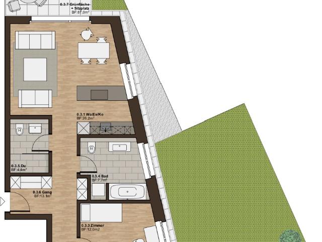 Rent a 3 ½ rooms apartment in Oberriet SG Flatfox