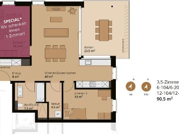 Rent a 3 ½ rooms apartment in Reinach AG Flatfox