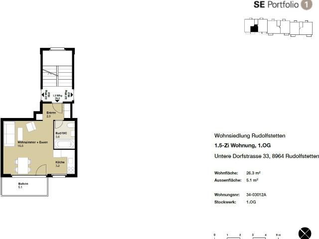 Rent a 1 ½ rooms apartment in Rudolfstetten Flatfox