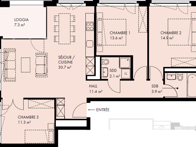 Rent a 4 ½ rooms apartment in Crissier Flatfox