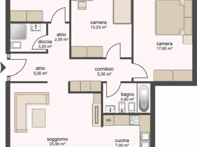 Rent a 4 ½ rooms apartment in Melano Flatfox