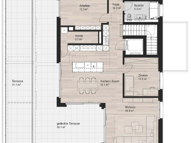 Rent a 5 ½ rooms attic flat in Langnau bei Reiden Flatfox