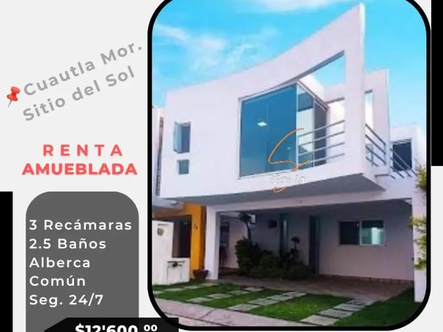RENTA CASA EN CUAUTLA MORELOS CASA AMUEBLADA EN FRACCIONAMIENTO SITIO DEL SOL