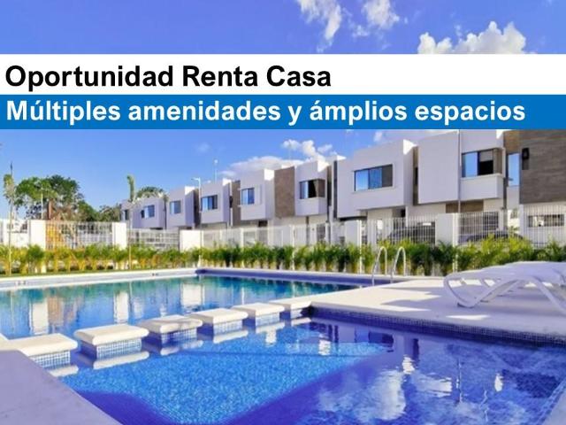 Renta hermosa casa de 3 rec?maras en privada con jard?n y amenidades