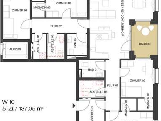 Rentable KAPITALANLAGE 5 Zi WG WOHNUNG