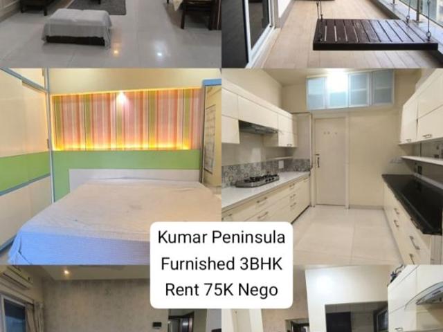 Rental | 3 BHK + 1168 Sq.Ft. Apartment in Kumar Peninsula