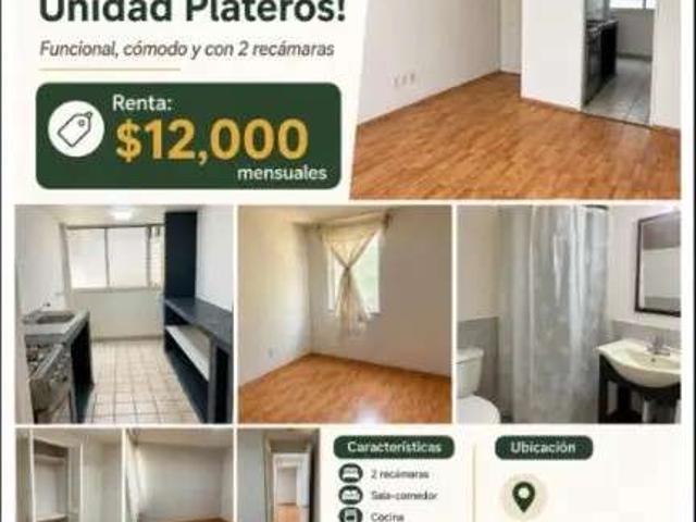 Rento bonito departamento en unidad plateros av Centenario