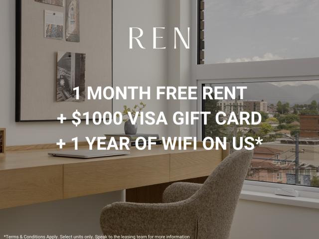 REN 2 Bed + 1 Bath Apartment for Rent