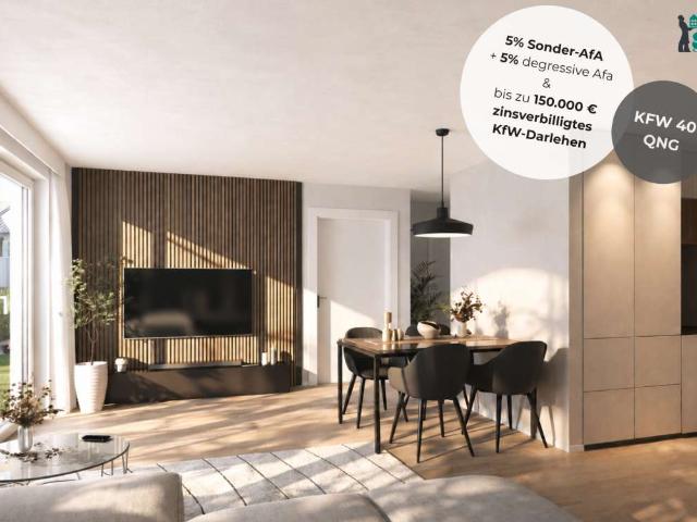 Renningen: Perfekte 2 Zi Wohnung – KFW 40 QNG
