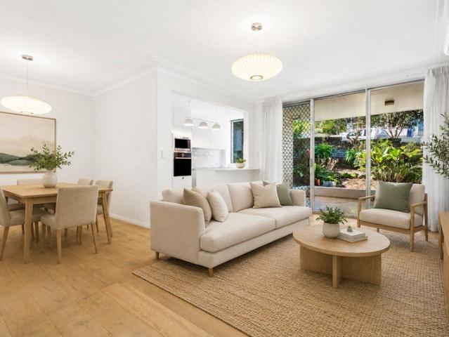 Renovated easy care garden apartment showcasing lifestyle convenience
