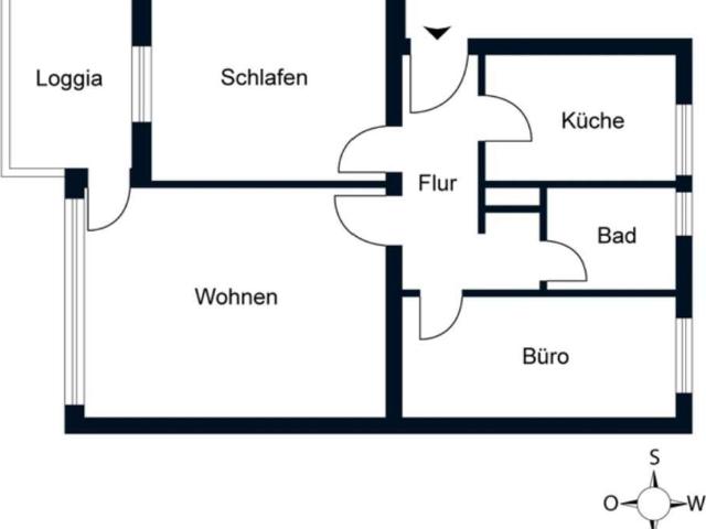 Renoviert: 3 Zimmer 66qm 3. Stock, EBK, Loggia, nah am Bahnhof