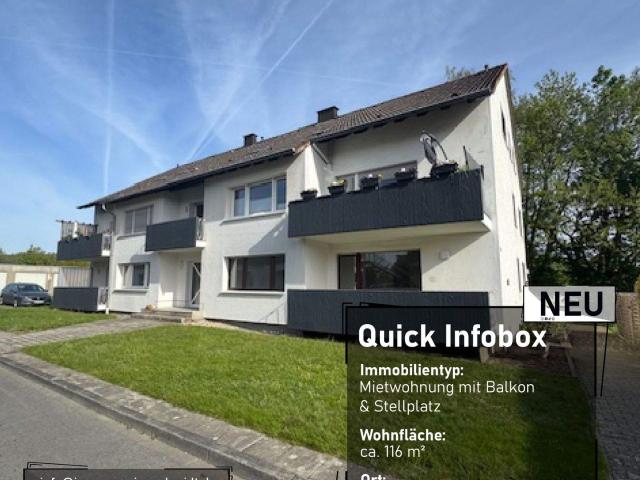 Renovierte und gerÃ¤umige 3 Zimmer Erdgeschosswohnung mit Balkon und Stellplatz