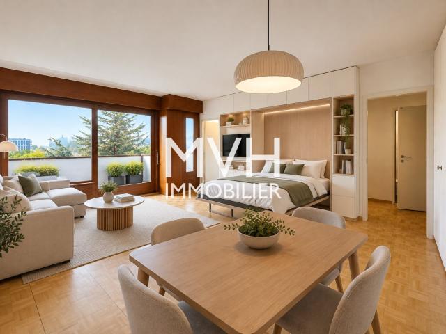 Renovierte Wohnung im 9. Stock mit Blick auf den Mont Blanc