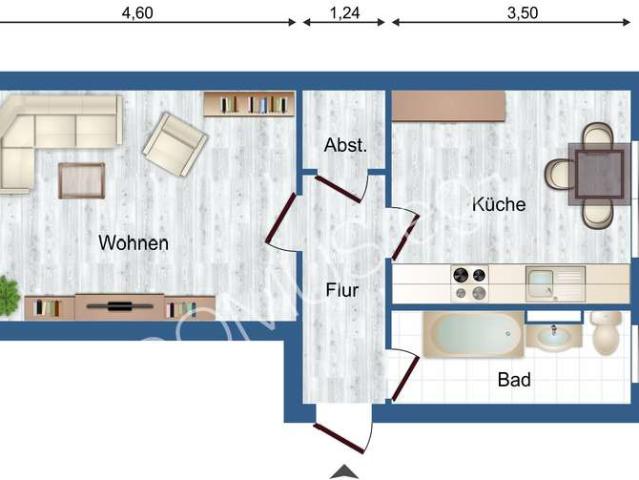 Renovierte 1 Zimmer Wohnung mit Einbauküche und Garage optional!