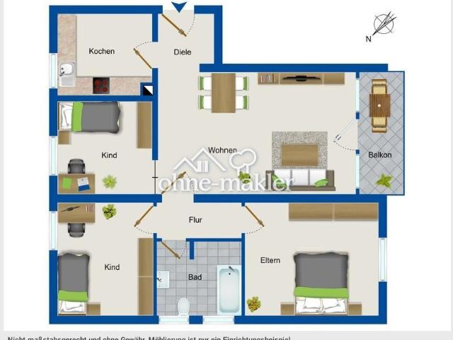 Renovierte 4 Zimmer Wohnung in Roth perfekt für die Familie PROVISONSFREI
