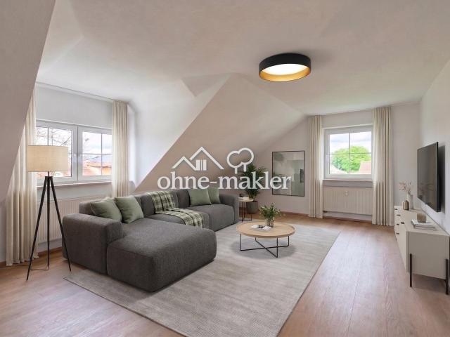 Renovierte 5 Zimmer Dachgeschosswohnung mit Balkon, Garage und Effizienzklasse A+ – provisionsfrei