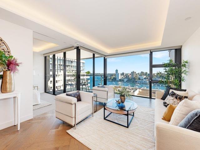 REAR OF BLOCK Elegant One Bedroom Plus Study Apartment With Water Views