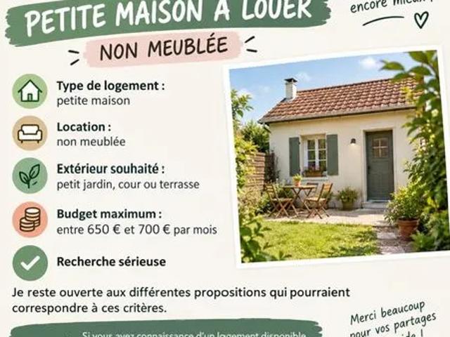recherche petite maison à louer – non meublée