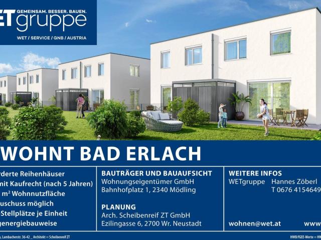 Reihenhaus mit Garten in Bad Erlach | mit Kaufoption | RH 4