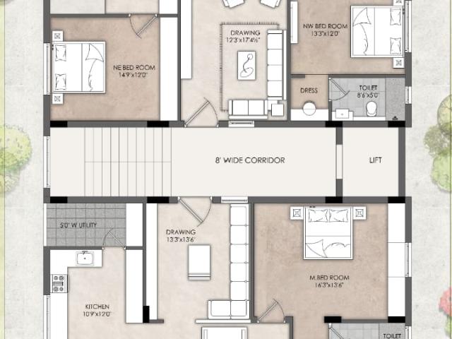 Resale | 3.5 BHK 3800 Sq.Ft. Apartment in Sri krishna Avanthi Apts