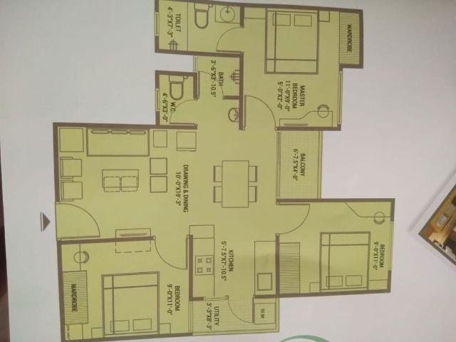 Resale | 3 BHK + 1006 Sq.Ft. Apartment in Chordia Utsav