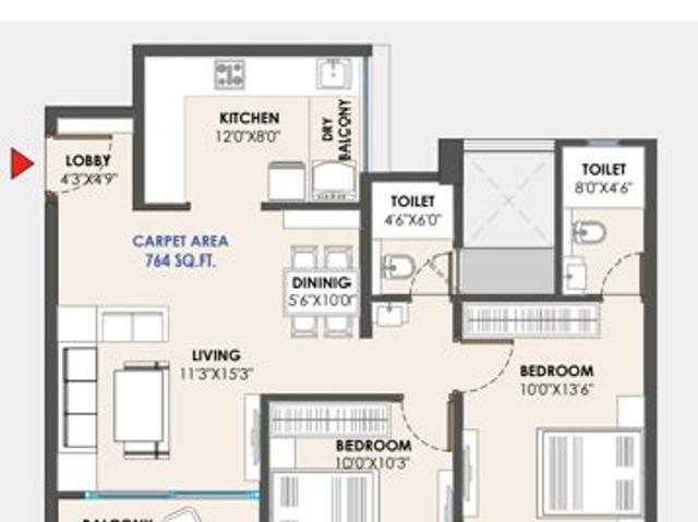 Resale | 3 BHK 1039 Sq.Ft. Apartment in Wakad
