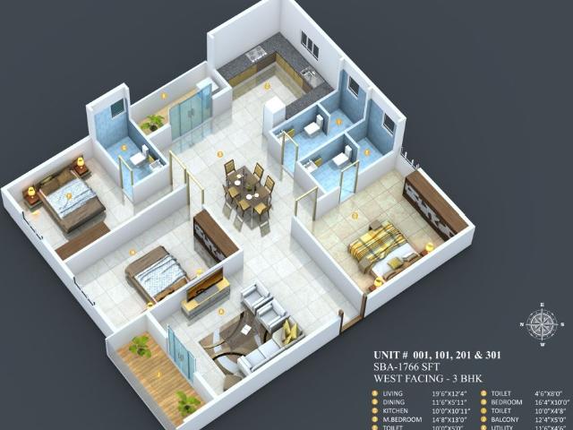 Resale | 3 BHK 1765 Sq.Ft. Apartment in Chokkanahalli