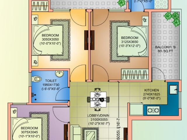 Resale | 3 BHK 851 Sq.Ft. Apartment in Amolik Sankalp