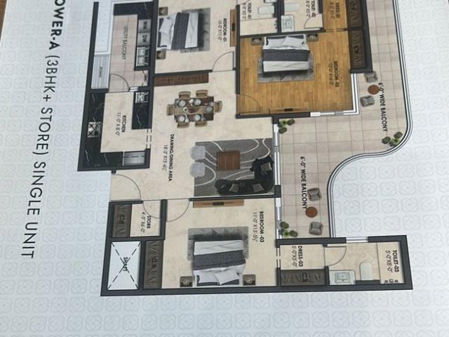Resale | 3 BHK + Pooja Room,Basement 2076 Sq.Ft. Apartment in Aerocity