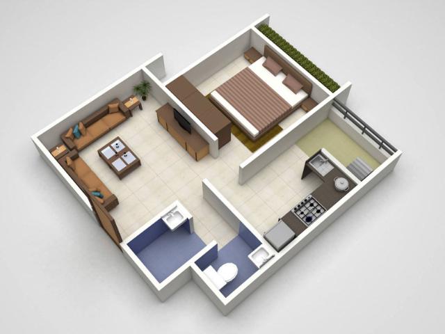 Resale | 1 BHK + 465 Sq.Ft. Apartment in Sanghvi Aria