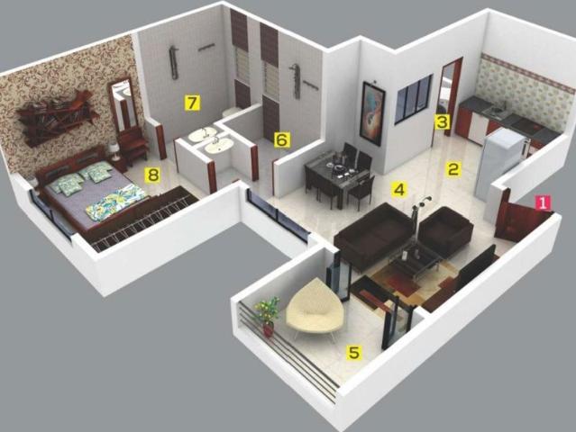 Resale | 1 BHK 610 Sq.Ft. Apartment in Yewalewadi