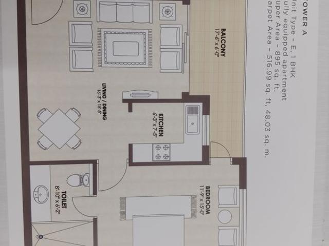Resale | 1 BHK 895 Sq.Ft. Apartment in Kashish Manor One
