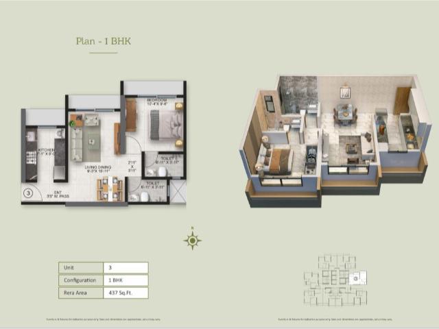 Resale | 1 BHK + Pooja Room 430 Sq.Ft. Apartment in Ace Parkside