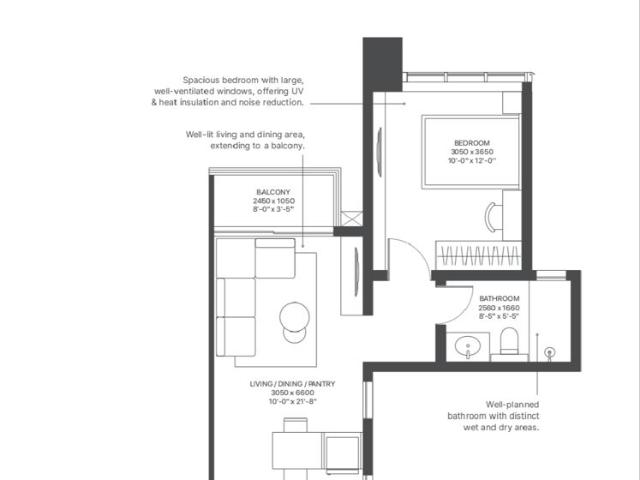 Resale | 1 BHK + Pooja Room 856 Sq.Ft. Apartment in Sobha Strada