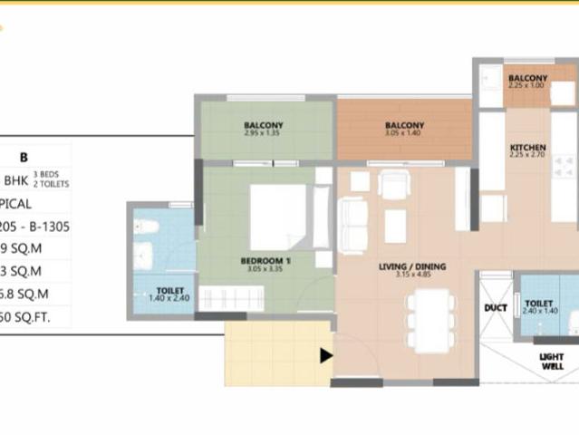 Resale | 2.5 BHK + 1150 Sq.Ft. Apartment in Esteem South Park