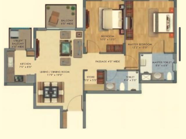 Resale | 2.5 BHK + Extra Room 1300 Sq.Ft. Apartment in Silverglades The Melia First Citizen