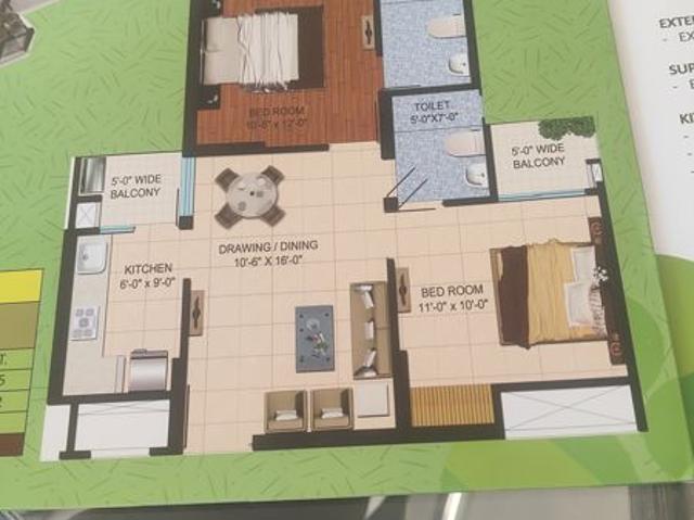 Resale | 2 BHK 1150 Sq.Ft. Apartment in Sarvottam Shree
