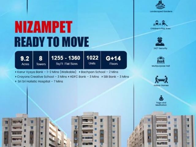 Resale | 2 BHK 1255 Sq.Ft. Apartment in Vazhraa Prathik