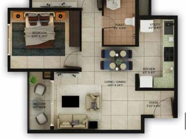 Resale | 2 BHK + 945 Sq.Ft. Apartment in Salarpuria Sattva Misty Charm
