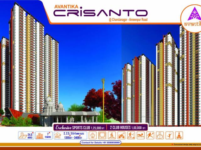 Resale | 2 BHK + Study Room 1355 Sq.Ft. Apartment in Avantika Aswani