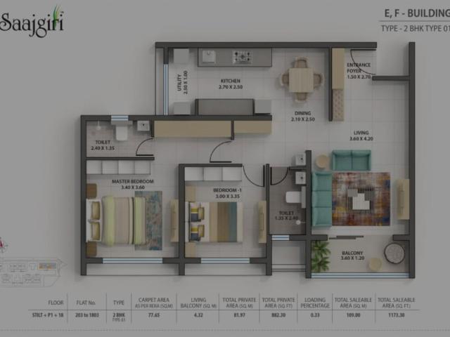 Resale | 2 BHK + Pooja Room 828 Sq.Ft. Apartment in Nanded