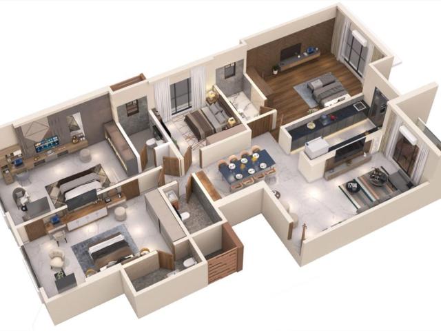 Resale | 4 BHK + Basement 1677 Sq.Ft. Apartment in Pranav Pearl Palace